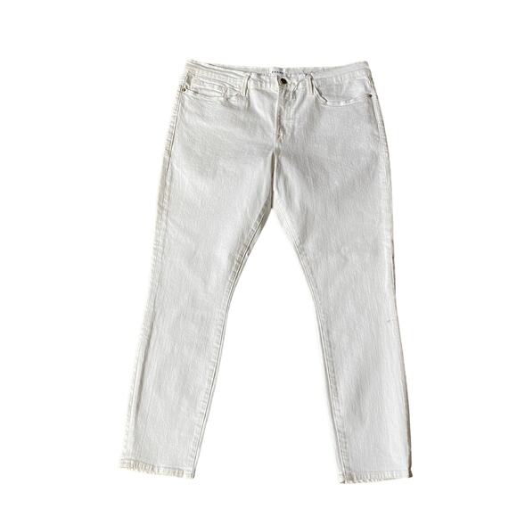 NWT FRAME Le Skinny de Jeanne Crop Jeans White Mid Rise Women’s 34 - Picture 2 of 7